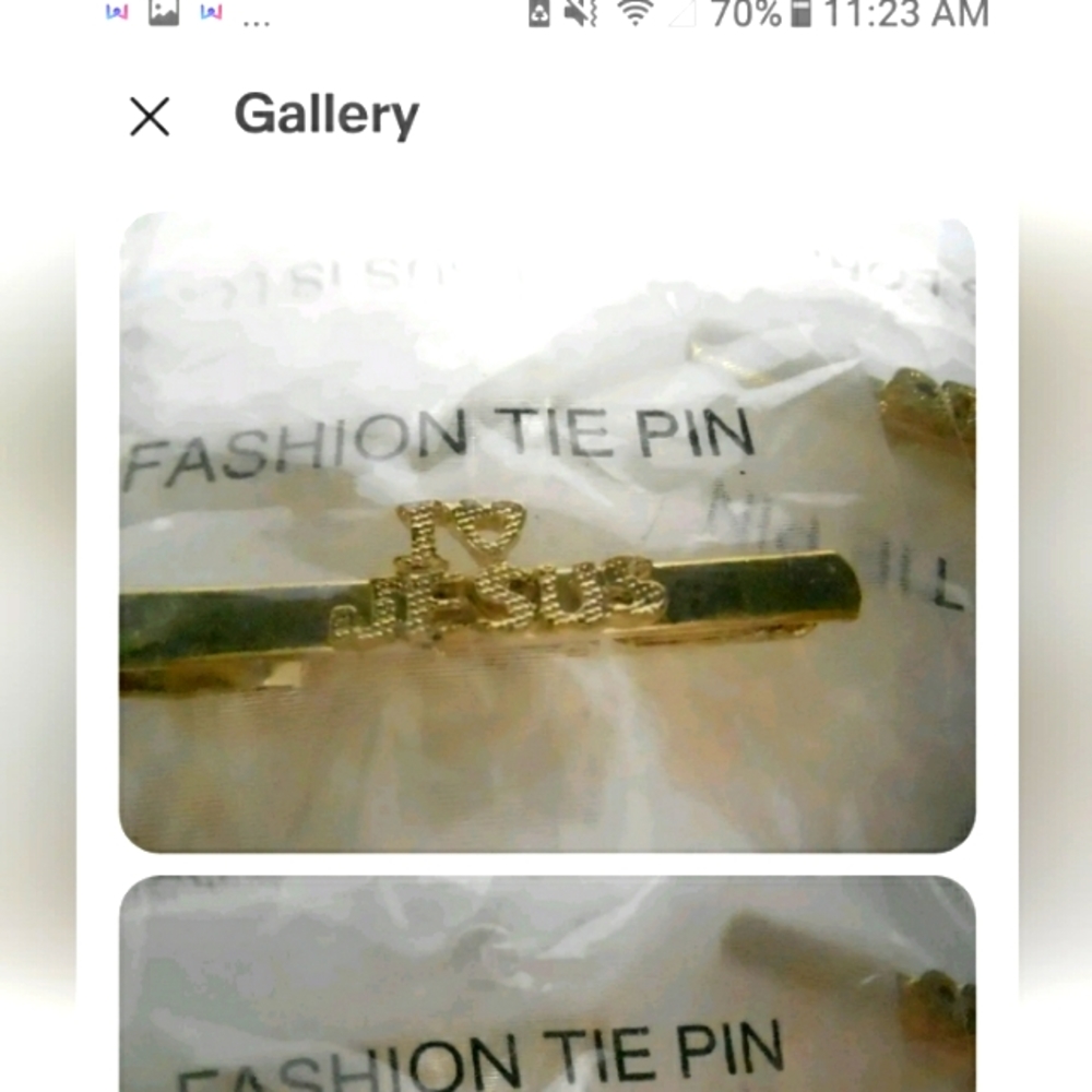 2 MENS TIE PIN I LOVE JESUS NEW lt#9005